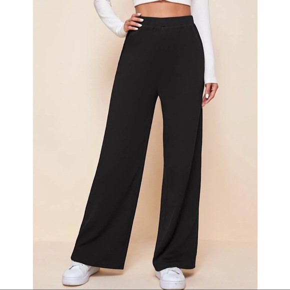 Pants - High Waist Wide Leg Black Pants